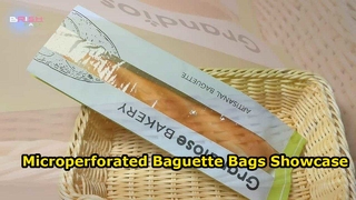 Mikroperforowane torby na bagietki z okienkiem dla piekarni | Ekspozycja produktów