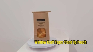 Stojące torebki papierowe Window SOS Kraft z blaszanym krawatem
